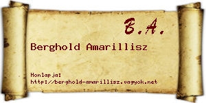 Berghold Amarillisz névjegykártya